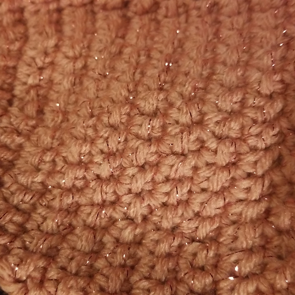 Hand Crafted Pink Metallic Colored Adult Hat - Picture 5 of 10